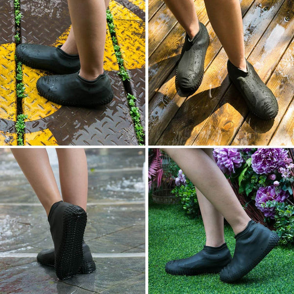 Non-Slip Silicone Rain Reusable Anti skid Waterproof Fordable Boot Shoe Cover ( Large ) - dailyneed.life