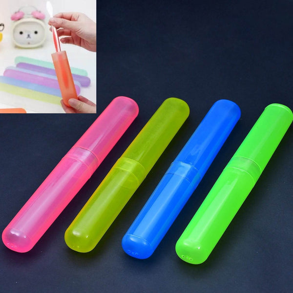 4-Piece Anti-Bacterial Plastic Toothbrush Cover Set – Travel Holder Cases - dailyneed.life
