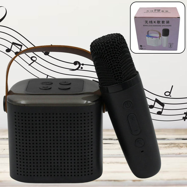 Wireless Speaker Microphone Set, RGB Light Support Memory Card PortableKaraoke Machine Perfect for Travel TV - dailyneed.life