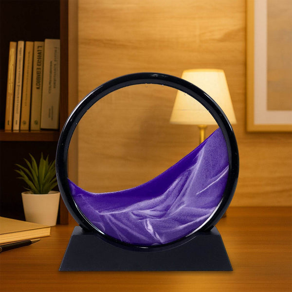 3D Moving Sand Art – Liquid Motion Deep Sea Sandscape with Round Glass Frame (1 Pc) - dailyneed.life