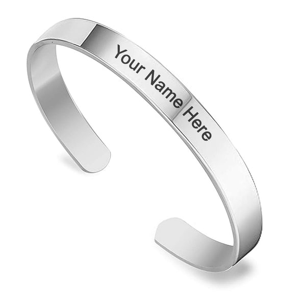 Customized / Personalized Stylish Kada Bracelet (1 Pc / Silver) - dailyneed.life