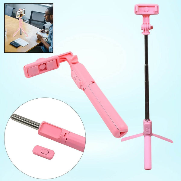 Portable Foldable Selfie Stick with Remote Control, 3-Axis Tripod Hand Stabilizer for Smartphones, TikTok Vlog YouTuber Video Recording (1 Pc) - dailyneed.life