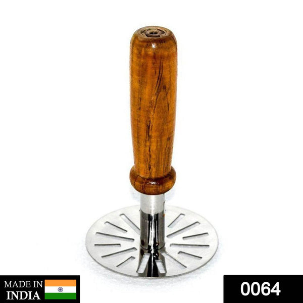 Stainless Steel Potato Masher, Pav Bhaji Masher with wooden handle - dailyneed.life