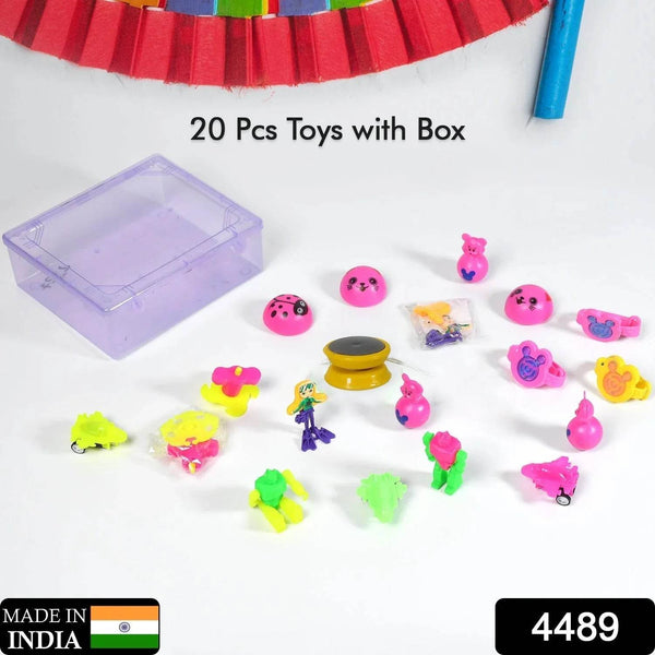 20pc Mix All New Toy With Plastic Commander Container , Mix All Types Playing Toy For Kids - dailyneed.life