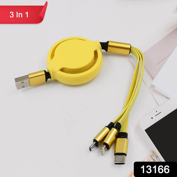 3 in 1 Retractable Charger Charging Cable (1 Pc / Mix Color) - dailyneed.life