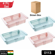 Fridge Organizer Drawer - Adjustable Fridge Storage Basket ( 4pc Set ) - dailyneed.life