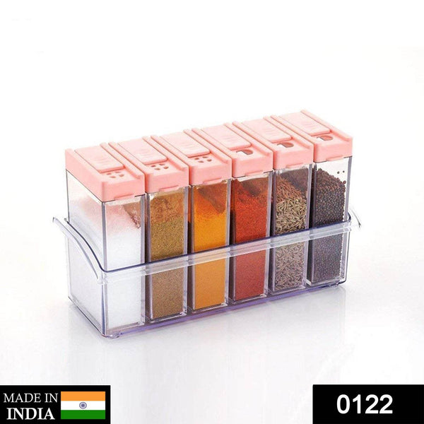 Plastic Spice Jars (6 pcs, 14x22x8cm, Multicolour) - dailyneed.life