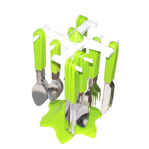 24 Piece Stainless Steel Premium Cutlery Set With Stand - dailyneed.life