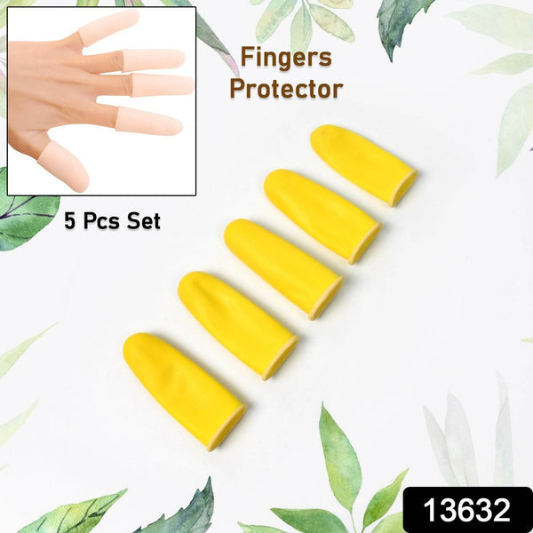 Finger Caps, Silicone Finger Protectors Sleeves (Finger Cots / 5 Pcs Set / yellow) - dailyneed.life