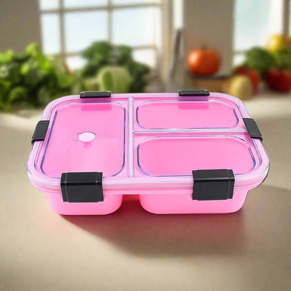 Plastic 3 Compartment Insulated Lunch Box, Lunch Box (1 Pc) - dailyneed.life