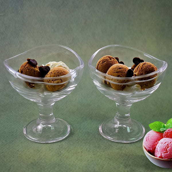 Glass Footed Dessert Bowl, Ice Cream Cup (2 Pcs Set) - dailyneed.life