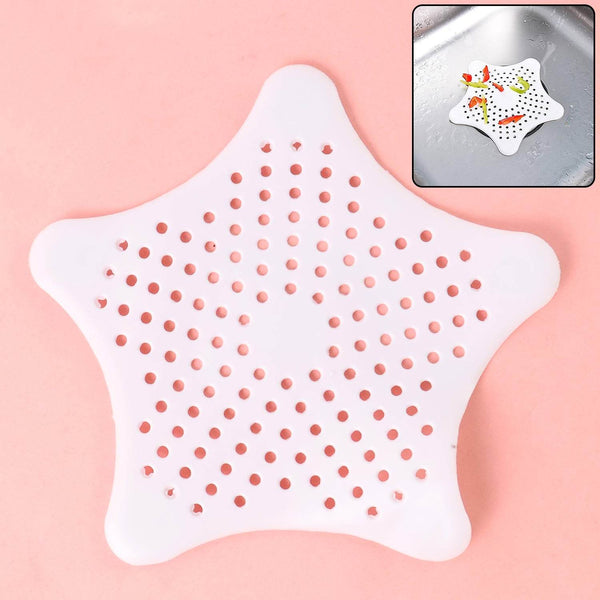 White Silicone Star Shaped Sink Filter Bathroom Hair Catcher Drain Strainers for Basin - dailyneed.life