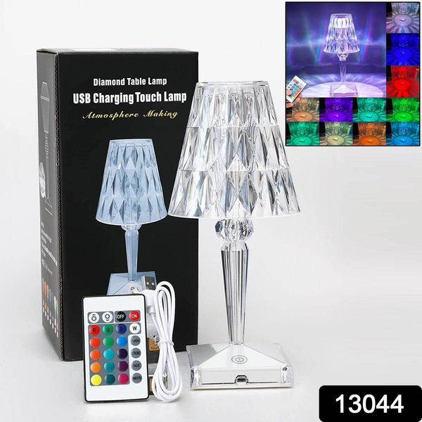 Romantic Crystal Table Lamp, Diamond Lamp, 16 Colors, 6 Brightness Level, Touch / Remote Control Switch, SUB Charging, Lampshade Night Light, Bedroom Bedside, Living Room Decoration - dailyneed.life
