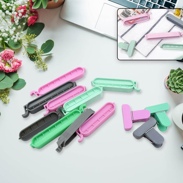 12 Pieces Food Clips, Plastic Food Bag Clips Reusable Bag Clips for Food Storage Colorful Sealing Clips for Snack, Coffee, Home, Kitchen, Travel, Camping - dailyneed.life