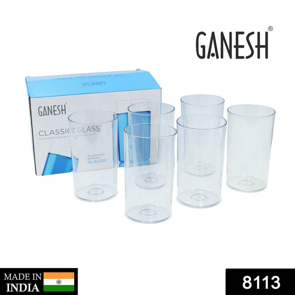 Ganesh Classic Plastic Glass Set of-6 (Each Glass 350ml) - dailyneed.life