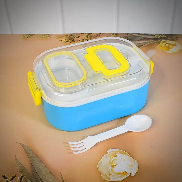Durable Plastic Lunch box for Kids With 2 in 1 Spoon, Fork (1 Pc) - dailyneed.life