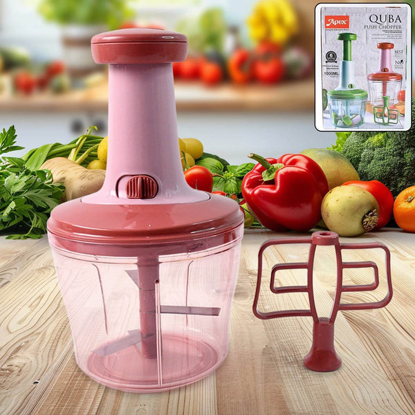 Apex Quba Push Chopper with Stainless Steel Blades (1000ml) - dailyneed.life