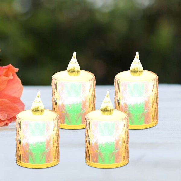 4 Pc Flameless and Smokeless Decorative Melting Candles LED Tea Light, Diwali - dailyneed.life