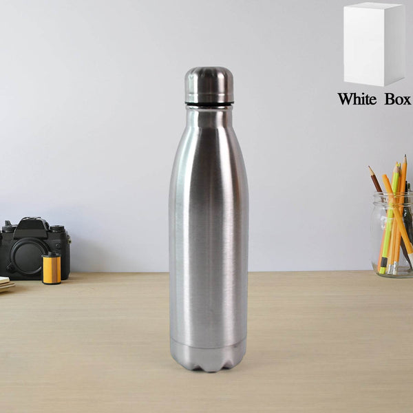 Silver Stainless Steel Water Bottle Approx 500 ML (1 Pc) - dailyneed.life