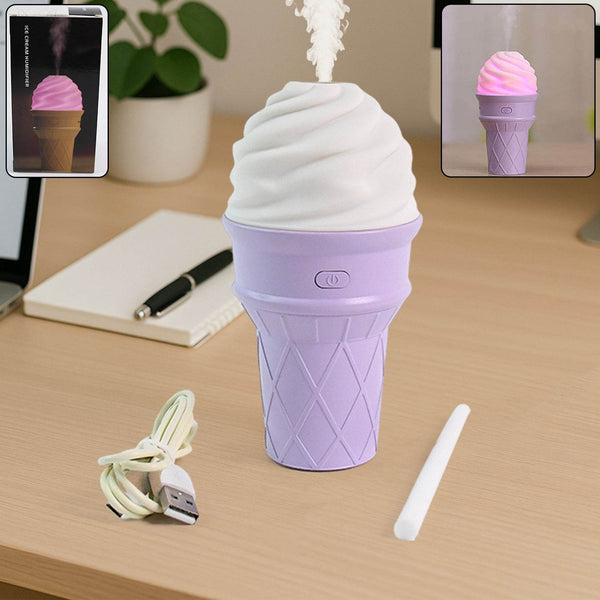 Ice Cream Cone Shape Air Freshener Humidifier (1Pc / Purple ) - dailyneed.life