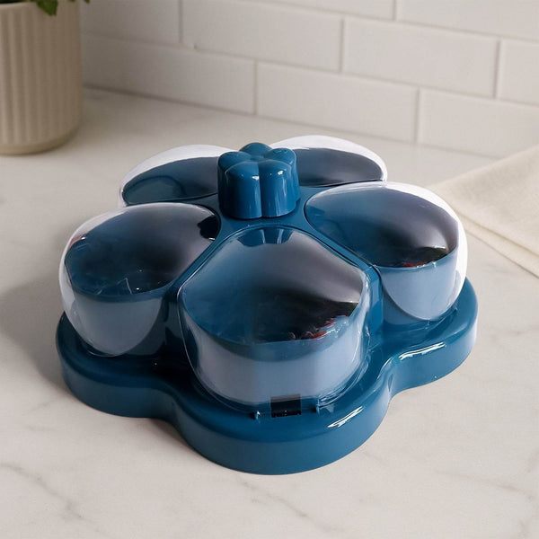 Supermom Lotus Shape Rotating Dry Fruit & Snack Organizer Box with Compartments (1 Pc) - dailyneed.life