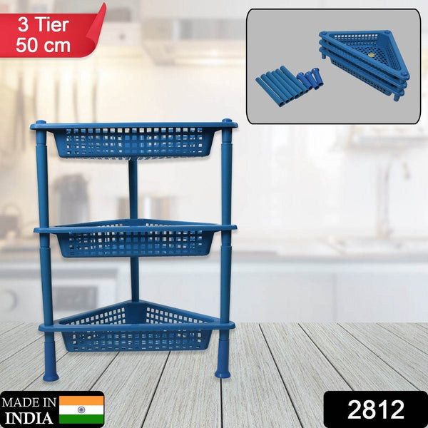 Triangle 3-Tier Plastic Storage Rack for Kitchen, Bathroom & Office - dailyneed.life