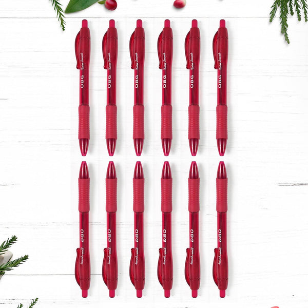 Red Colour Gel Pen Set, Set of 12 Pcs - dailyneed.life