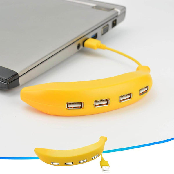 Banana Shape USB Hub, 2.0 Hub USB Splitter, 4-Port USB Hub (1 Pc) - dailyneed.life