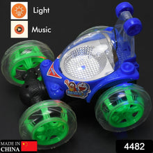 Rechargeable 360 degree stunt rolling remote control car with colourful 3d lights and music for kids - dailyneed.life