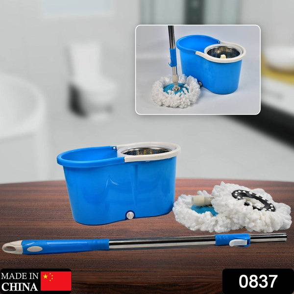Spin Floor Cleaning Easy Advance Tech Bucket Mop and Rotating Steel Pole Head with 2 Microfiber Refill Heads for Household Floor Cleaning (MOQ :- 25pc) - dailyneed.life