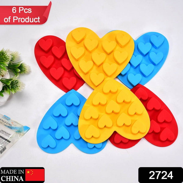 Silicon 10 Cavity Heart Shape Design Chocolate Mould Ice, Jelly Candy Mould - dailyneed.life