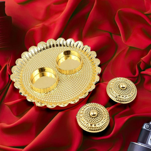Round Shape Special Puja Thali, Kumkum Thali Holder (1 Pc / Big) - dailyneed.life