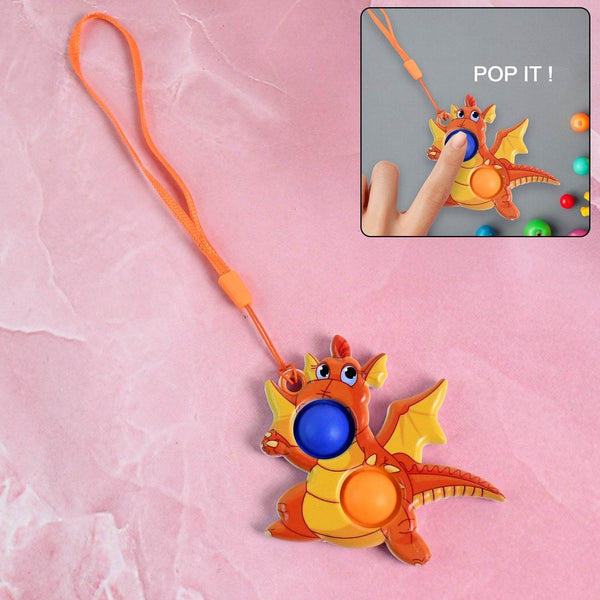 2-Bubble Dragon-Shaped Push Pop Fidget Toy with Strap (1 Pc) - dailyneed.life