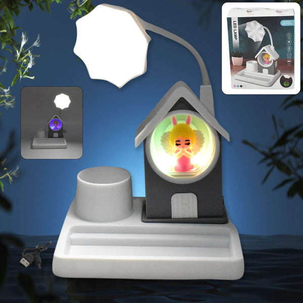 Cute Lovely Cartoon & Home Design With Plastic Base LED Desk Light, Multi Color Changes (1 Pc) - dailyneed.life