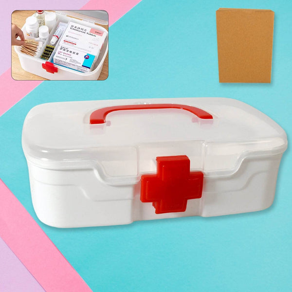 Medical Box, 1 Piece, Indoor Outdoor Medical Utility, Medicine Storage Box, Detachable Tray Medical Box Multi Purpose Regular Medicine, First Aid Box with Handle & Transparent Lid - dailyneed.life