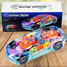 Automatic 360 Degree Rotating Transparent Gear Concept Car with Musical and 3D Flashing Lights Toy for Kids Boys & Girls (Multicolor / Battery Not Included) - dailyneed.life
