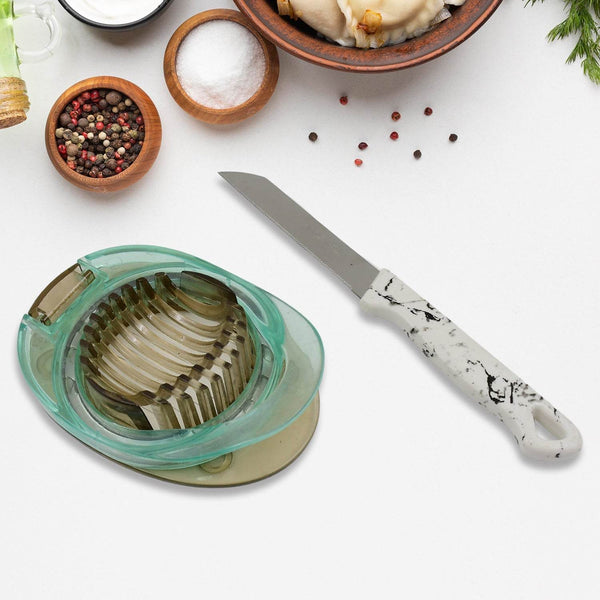 Stainless Steel, Egg Slicer & Knife (2 Pc Set) - dailyneed.life