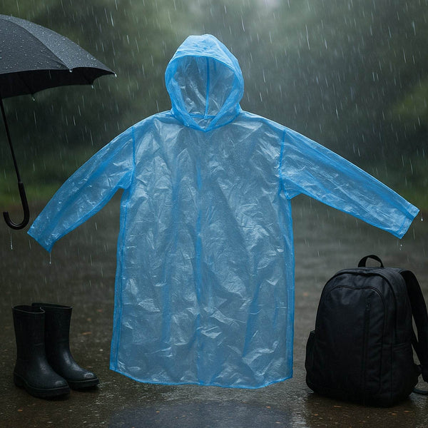 Ultra Lightweight Disposable Raincoat with Hood for Adults (1 Pc) - dailyneed.life