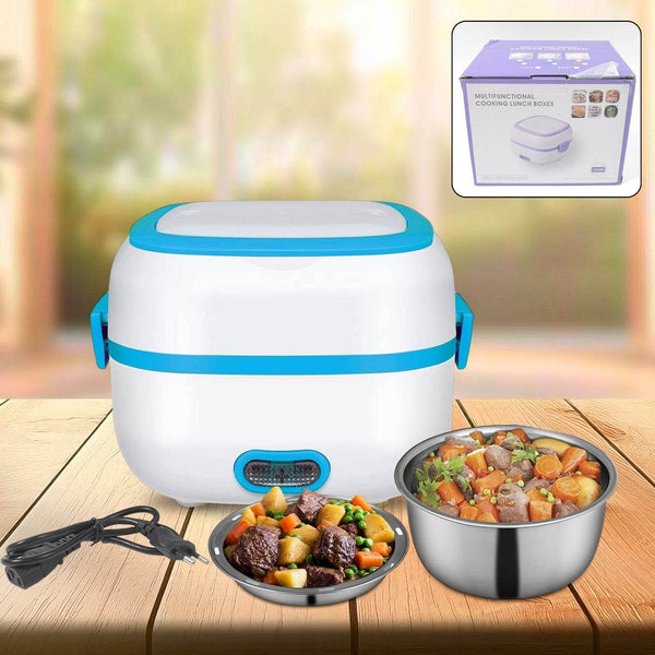 Electric Lunch Box, 3 In 1 Food Heater / Cooker / Steamer with Stainless Steel Bowls (1 Set) - dailyneed.life