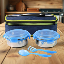 Bite Lunch Box, with Insulated Fabric Lunch Bag & Plastic Spoon, Fork - dailyneed.life