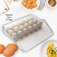Plastic 18 Cavity Egg Storage Box Or Egg Trays For Refrigerator With Lid & Handles High Quality, Rectangular Egg Tray Box For 18 Egg (1 Pc) - dailyneed.life