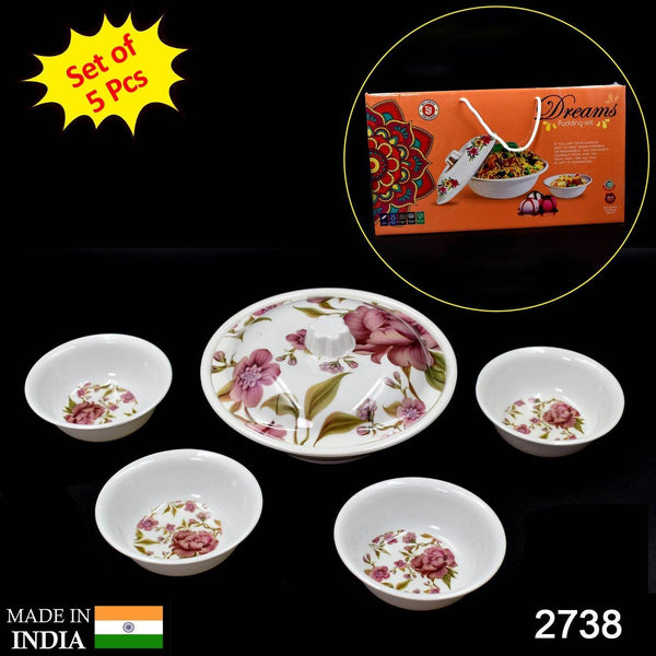 5 Pc Pudding Set used as a cutlery set for serving food purposes and sweet dishes and all in all kinds of household and official places etc. - dailyneed.life