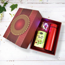 Personalized Temperature Water Bottle, Decorative Light & Kesar Pista Chocolate (With Attractive Multi color Box / 3 Pc Set) - dailyneed.life