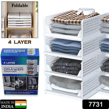 Clothes Organizer 4 layer Drawer for Wardrobe Cupboard Organizer for Clothes Foldable and Stackable Closet Organizer Drawer Organizer for Clothes Multi Purpose Plastic Drawer - dailyneed.life