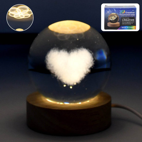 Heart 3D Crystal Ball lamps With Base (1 Pc) - dailyneed.life