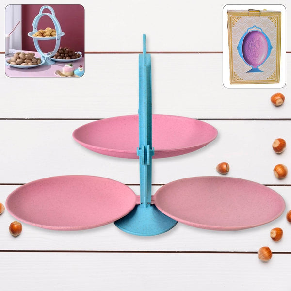 Foldable Fruit Plate Candy Dish | Multi Use Mirror Shape Dried Fruit Tray (1 Set) - dailyneed.life