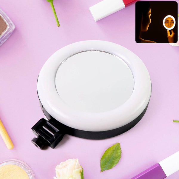 Rechargeable LED Makeup Mirror with Ring Light (1 Pc) - dailyneed.life