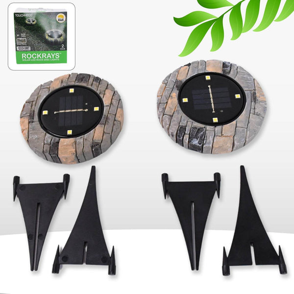 Disk Lights Slate – Heavy Duty Outdoor Solar Pathway Lights – 4 LED (2 Pc) - dailyneed.life