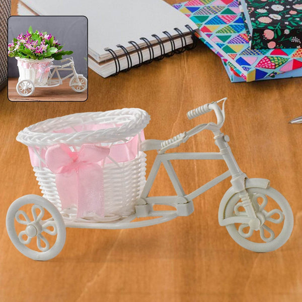 Plastic Cycle Flower Vases For Home Decor; Bicycle Flower Pot Stand (1 Pc) - dailyneed.life