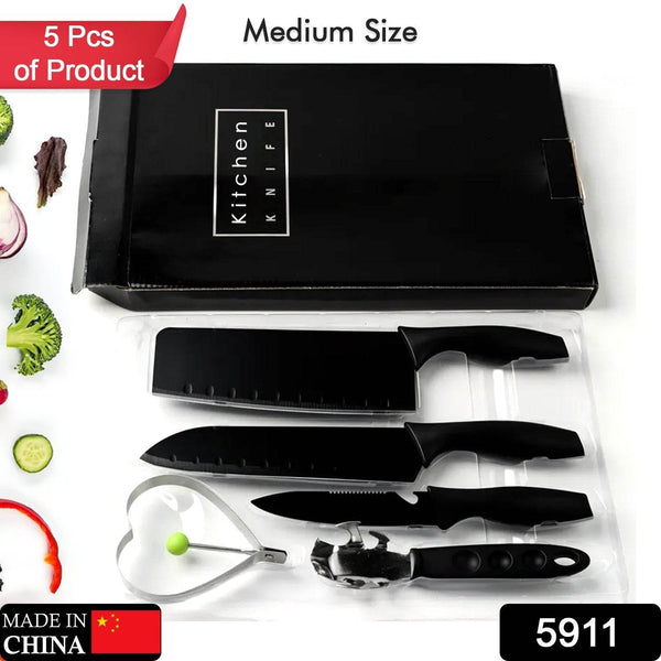 Stainless Steel Chef Knife Set, 5pc Kitchen Cutlery - dailyneed.life
